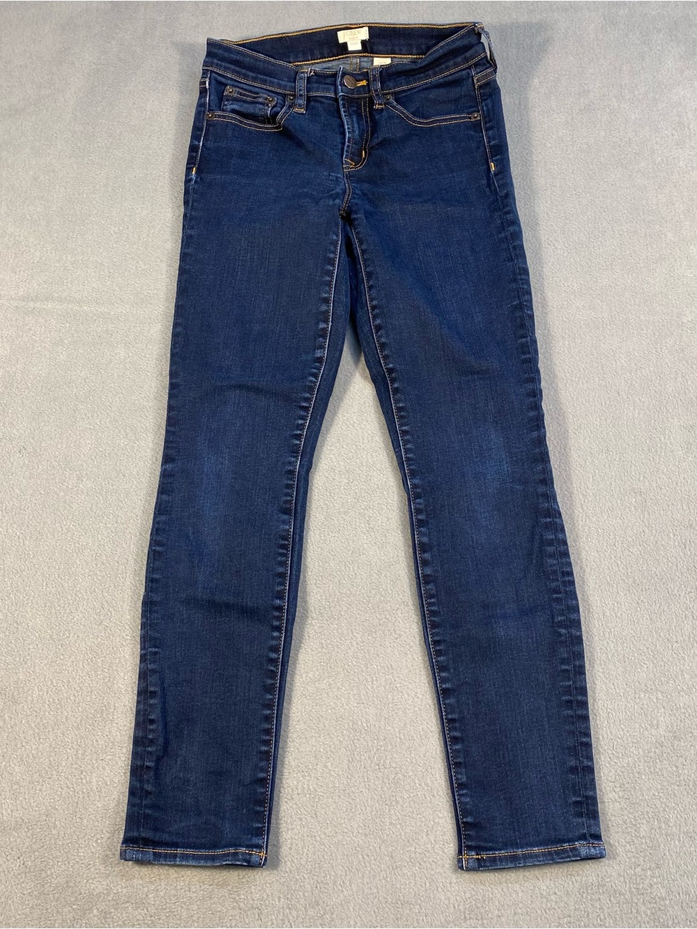 J. Crew Women’s Mid-Rise Dark Blue Stretch Skinny Jeans, size 24/26